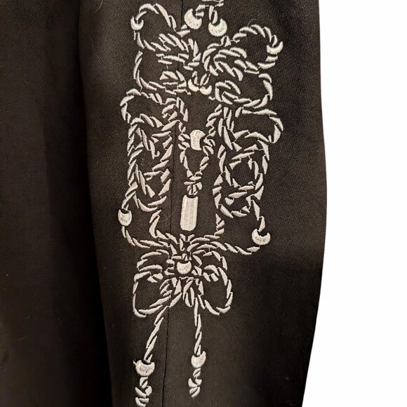 Iron Yokai Unisex Sz L Tobi Black Embroidered Adjustable Ties Jogger Work Pants - Picture 8 of 12